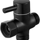 Sneatup Solid Brass 3-way G1/2 Shower Diverter (Matte Black)