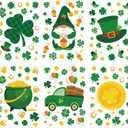 4 x 6 Pcs St Patricks Day Decorations Window Clings, Green Static Shamrock Window Stickers Reusable Spring Window Clings for Indoor Office School Home St Patricks Day Theme Party Decorations Supplies