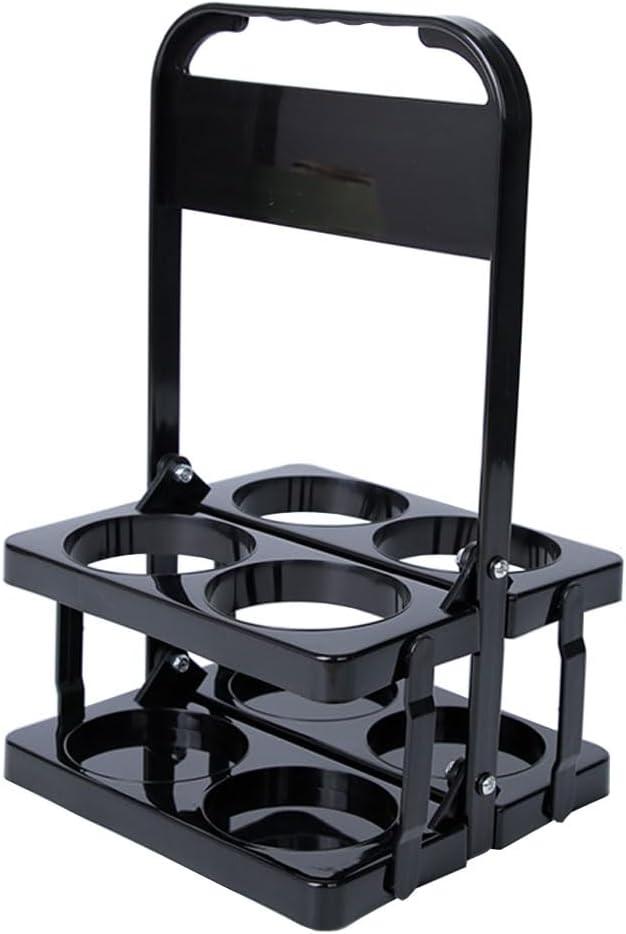 Portable Drink Carrier,Reusable Beer Bottle Coffee Cup Holder,Beer Bottle Drink Caddy for Delivery,4 Holes Cup Holders with Handle for Catering Restaurant Travel Car,Black