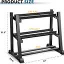 Dumbbell Rack, Bongkim Dumbbell Set with Rack Stand, Dumbbells Weights Rack for Home Gym, Weight Rack for Dumbbells, Kettlebells, and Weight Plates 1100LBS