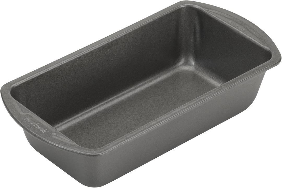 GoodCook Nonstick Loaf Pan Heavy-Duty Steel Bakeware with Easy-Clean Non-Stick Coating, Oven & Dishwasher Safe Pan for Meatloaf Breads Cakes Brownies Lasagnas Casseroles & More, 8 x 4-Inch, Gray