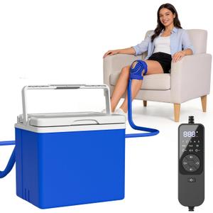 Ice Machine for Knee After Surgery FSA Cold Therapy Machine with Auto Timer, Leak-Proof Reinforced Bucket & Adjustable Flow for Knee Replacement and Multi-Joint Recovery, HSA Eligible