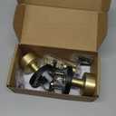 Mega Handles Buena Gold Privacy Door Knob - 1 Pack Reversible Interior Gold Door Knob, Heavy Duty Bed and Bath Door Knobs with Privacy Lock, Fits All Standard Door Sizes - Satin Brass