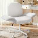 HUANUO Criss Cross Office Chair for Girls with Adjustable Armrests, White, 24.02" x 26.77" x 36.22"