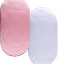 Satin Bassinet Sheet Set 2 Pack Ultra Soft Silk Fit for Rectangle, Hourglass, Oval Bassinet Mattress Protect for Baby Hair and Skin Cradle or Bassinet Sheets, (2 pack,Grey & Pink)