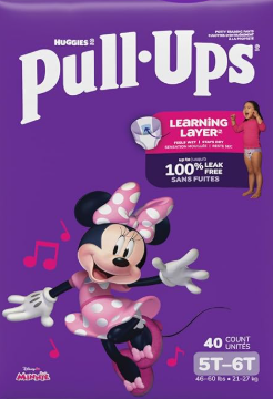 Pull-Ups Girls' Potty Training Pants, Size 5T-6T Training Underwear (50+ lbs), 40 Count