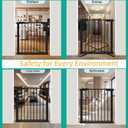 Fairy Baby Narrow Baby Gate for Stair, 22.8"-25.5" Wide Pressure Mounted Pet Gate for Doorway, Easy Walk Thru Child Safety Gate, White