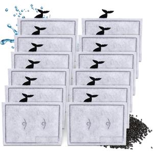 12 Packs Small Filters Cartridges Compatible with Aqueon Small Filter Carbon Filter Cartridge Compatible with Aqueon QuietFlow E Internal Power Filter 10 and 1/2.5/5 Gallon Minibow Aquarium Filters