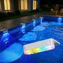 APONUO 4 Pack Solar Pool Lights, Pool Solar Lights for Above Ground Pools, RGB Color Changing, IP65 Waterproof Solar Pool Lights for Inground Pool, Pond, Fountain, Yard