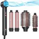 5-in-1 Hot Air Styler Wrap, High-Speed Hair Dryer Brush Blow Dryer with 2 Auto Wrap Curlers for Curling, Straightening, Volumizing, Fast Drying & Frizz-Free Styling for All Hair Types
