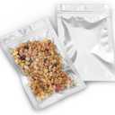 2 x Mylar Bags with Zipper Seal | 100 Bags | Resealable Heat Seal Bags for Candy and Food Packaging, Medications and Vitamins | Plastic and Aluminum Foil Packets for Liquid and Solids (4.5" x 6.5")