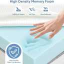 3 Inch Memory Foam Mattress Topper, Supportive Memory Foam Mattress Pad with Removable & Washable Cover, Non-Slip Ventilated Design for Queen Beds