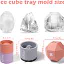 Whiskey Ice Cube Tray Set 3-Pack - Create Iceberg, Atomic Sphere & Large Round Clear Ice Cubes for Cocktails, Slow-Melting & Reusable, BPA-Free Silicone Trays with Leakproof Lids