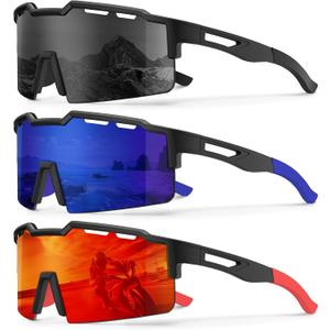 KALIYADI Polarized Sports-Sunglasses Men Cycling-Sunlasses: Lightweight Running Sun Glasses UV400 Protection Golf Fishing