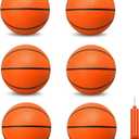 6 Inch PVC Mini Basketball Toys for Indoor Hoops, Soft 6" Rubber Small Repacement Ball for Over Door Hoop Sets, Little Basketballs for Kids Toddler, Lawn Outdoor, Beach, Pool(6 PCS with Air Pump) (Orange)