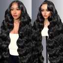 30 Inch 13x6 Lace Front Wigs Human Hair 200 Density Body Wave HD Lace Frontal Wigs Human Hair Pre Plucked with Baby hair Natural Color Glueless Wigs for Women