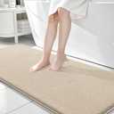 OLANLY Thick Memory Foam Bathroom Runner Rugs 70x24, Extra Soft Absorbent Long Bath Rug, Quick Dry Bath Mats, Non-Slip, Machine Washable Mat for Bathroom, Tub and Shower, Home Decor Accessories, Beige