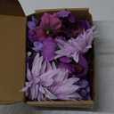 56 PCS Fake Flowers Heads Artificial Purple Silk Flower Heads Bulk Faux Mini Flowers for Cake Blossom Wreath Wedding Bridal Party DIY Home Decoration