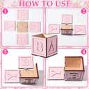 Novabright 6 Set We Can Bearly Wait Baby Shower Decorations Pink Baby Shower Table Centerpieces 4.72 Inch Wooden Boxes with Letters, Bears Stuffed Animal, Floral for Gender Reveal Party Decorations