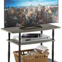 Furinno Turn-N-Tube No Tools 3-Tier Entertainment Center TV Stand for TV up to 32 Inch, Plastic Classic Tubes, French Oak Grey/Black