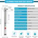 IRONWALLS Push Bar Panic Exit Device with Alarm & Exterior Lever, 70cm/27.5 Long Alarmed Emergency Exit Door Push Bar Lock, Fireproof Commercial Panic Door Hardware for Doors 27.5-41 Wide