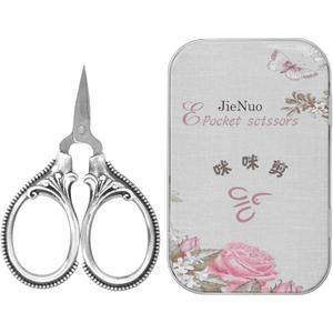 Acouto Stainless Steel Sewing Scissors Portable Thread Embroidery Tailor Handicraft Scissors Antique Copper (Silver)