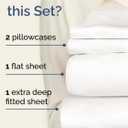 Extra Deep King Sheet Set - 4 Piece Breathable & Cooling Bed Sheets - Easily Fits 18 to 24 inch Mattress - Ultra Soft, Wrinkle & Fade Free w/ Extra Deep Pockets - Hotel Luxury Bedding - Antique White