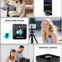 MENERESAS Wireless Lavalier Microphone for iPhone: Mini Microphone Noise Reduction - 328ft Transmission & 20H Battery Life for Video Recording, 3-in-1 Universal Camera & Android, Deep Grey