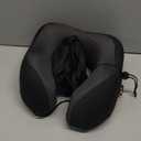 MLVOC Travel Pillow 100% Pure Memory Foam Neck Pillow, Comfortable & Breathable Cover, Machine Washable, Airplane Travel Kit with 3D Contoured Eye Masks, Earplugs, and Luxury Bag, Standard (Black)