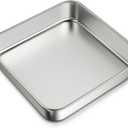 8 x 8-Inch Baking Pan, 304 Stainless Steel Square Cake Pan, Commercial Grade Bakeware for Cakes Brownies Casseroles, Thicker Rectangle Sheet Cake Pans, Non-toxic & Heavy Duty &Dishwasher Safe