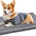 KHONSU PET Dog Bed Mat Crate Pad for Up to 45 lbs Dogs with Reversible Sides for Cold and Hot Seasons, Completely Washable Cushioned Pad 1.1 inch Thin Dog Bed
