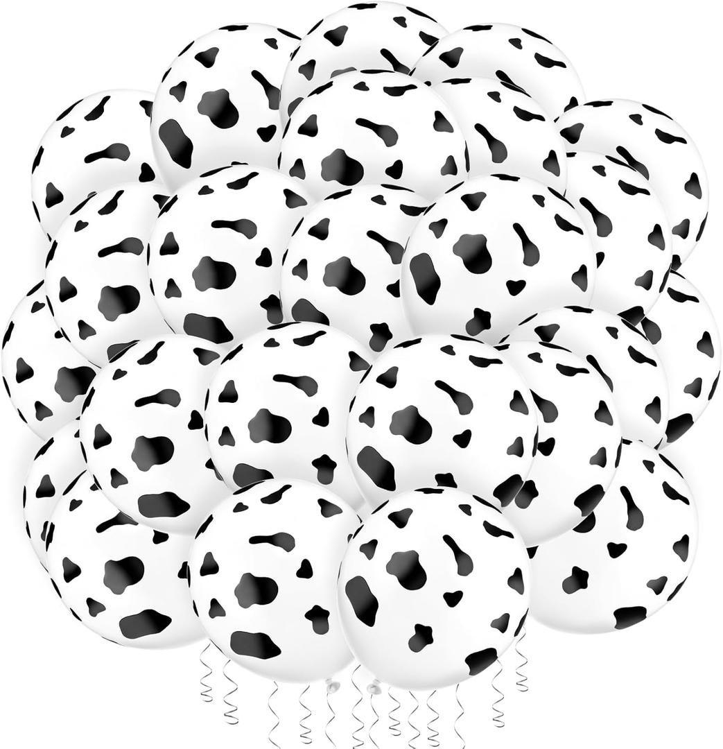 2 x 80 PCS Latex Cow Balloons Cow Print Balloons Black White Balloon Cute Funny Party Decorations for Birthday Party Theme Favor Western Farm Rodeo Supplies Decoration Shower Daily Use Decorate