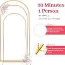Arch Backdrop Stand - 3PCS (7.2ft, 6.6ft, 6ft) Upgraded Metal Arch Backdrop Stand - Easy to Set up Gold Wedding Arch Frames- for Weddings, Birthday Parties, Baby Showers, Family Gatherings
