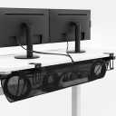 VIVO No Drill Clamp-on 44-inch Mesh Net Under Desk Cable Management Wire Organizer, Adjustable Home Office Standing Desk Cord Storage Sleeve, Black, DESK-AC44MH