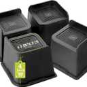 Bed Risers 2 inch, 3 inch, 4 inch, 6 inch, 8 inch Heavy Duty, Oversized Furniture Riser for Couch Sofa Table Chair Leg Frame Dorm, Support up to 6000 Lbs (Black 4 Pack, 4 inch)