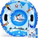 40 Snow Tube, Inflatable Snow Tubes for Kids & Adults, Thickened Heavy Duty Sled with Cold-Resistant PVC and Raised Handle, Winter Toys for Outdoor Sledding, Christmas Snow Sleds Gift
