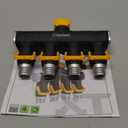 Melnor 65135AMZ 4 Way Lever Flow Through Valve Connector Bundle, Yellow, Black