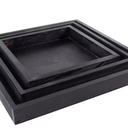 Square Wooden Black Tray Set