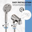 Slip-On Tub Spout with Diverter, High Pressure 8 Settings Hand Held Shower, All Metal Bathtub Faucet with Sprayer Brushed Nickel