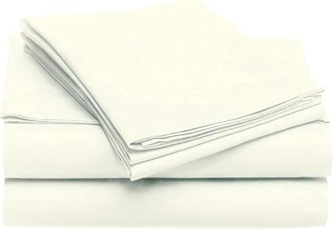 Yarns of Cotton Ivory Solid Full Size Sleeper Sofa Bed Sheet Set - Luxury 100% Egyptian Cotton - 600 Thread Count - Fits Mattresses Up to 6" Inches Deep Pocket