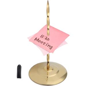 Desk Receipt Holder, Bill Fork Rod Paper Holder Spike Stainless Steel Check Bill Fork Memo Holder Spike Restaurant Check Spindle, Glod (Gold)