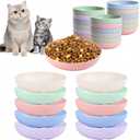 [18 Pack] Cat Dishes Whisker Friendly, Shallow Wide Pet Food and Water Bowl, 5.5 Inch Cat Food Dish, Friendly Wet Feeding Bowl, Durable Wheat Straw Pet Bowls, Pet Plate for Kittens (Indoor/Outdoor) (Multicolour)