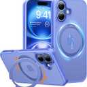 TORRAS 360 Magnetic Stand for iPhone 16 Case, [Compatible with MagSafe] [Rotatable Flexible Kickstand], 16ft Mil-Grade Shockproof Protection Versatile Ring Holder, Anti-Scratch & Ultramarine 6.1" (Blue)