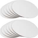 12 Inch White Round Cake Board - Sturdy Corrugated Cardboard Circle Base for Cakes - Disposable Plates 12-Pack
