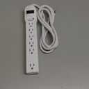 Amazon Basics Surge Protector Power Strip, 6-Outlet, 790 Joules, LED Indicator, 6ft Extension Cord, White (1 Pack)