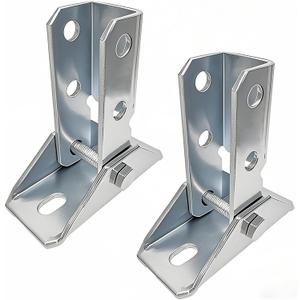 Adjustable Brace Fitting,180 Degree Turn Joint Connector Bracket Fit for 1/2" Bolt in 1-5/8" Strut Channel, Electrogalvanized2 Pack