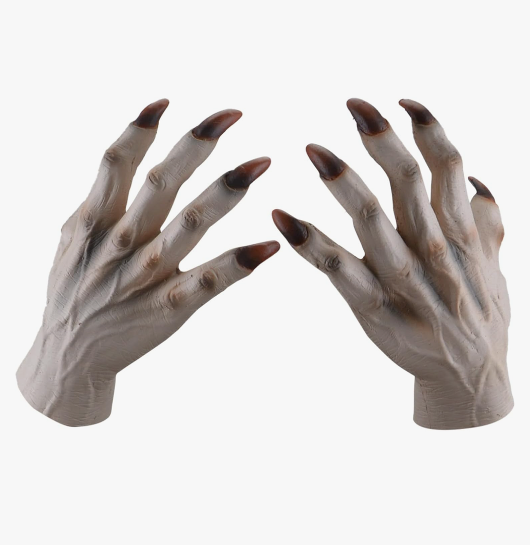 FREE BEAUTY Halloween Party Scary Moster Skeleton Bone Claw Hand Reaper Gloves Costume Adult