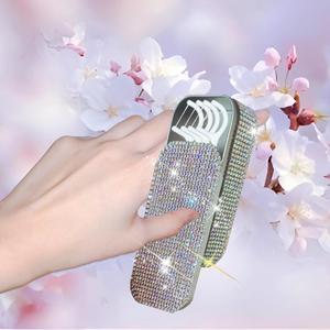 Portable Bling Diamond Case with Floss Picks Dental Floss Inside - Versatile as a Travel Pill Case for Hotels, Cruises and Travel