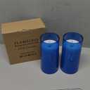NURADA 3"x6"Flickering Flameless Candles: Built-in Star String 3D Wick Battery Operated LED Candles with Remote and Timer for Wedding Valentine's Day Decor, Blue 2 Pack