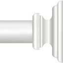 KAMANINA White Curtain Rod for Windows 72 to 144 Inches, 1 Inch Long Curtain Rod, Heavy Duty Drapery Rods 32 to 144 Inches (2.6-12ft) with Decorative Square Finials